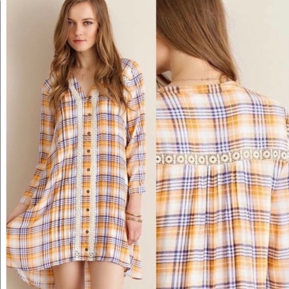 Autumn Plaid ButtonDown Shirt Dress, Top, or Cardi